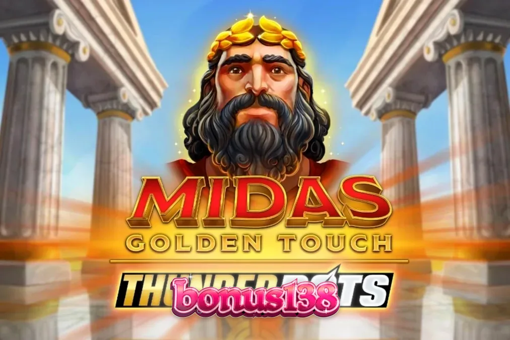Tampilan visual slot Midas Golden Touch: Thunder Pots dengan tema mitologi emas